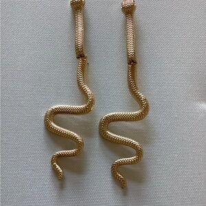 Elegant Gold Snake Earrings